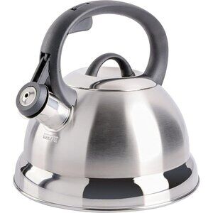 Stainless Steel Whistling Kettle 1.75 Qt Brushed Satin